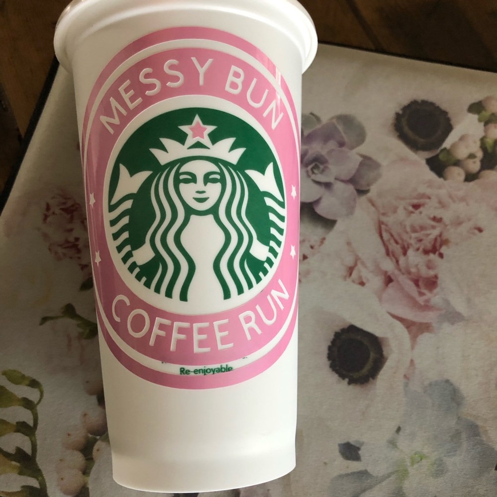 Starbucks reusable Messy Bun Coffee Run